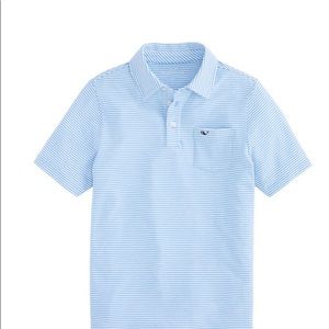 Vineyard Vines Boy’s Color to White Shep Stripe Edgartown Polo-Large/16